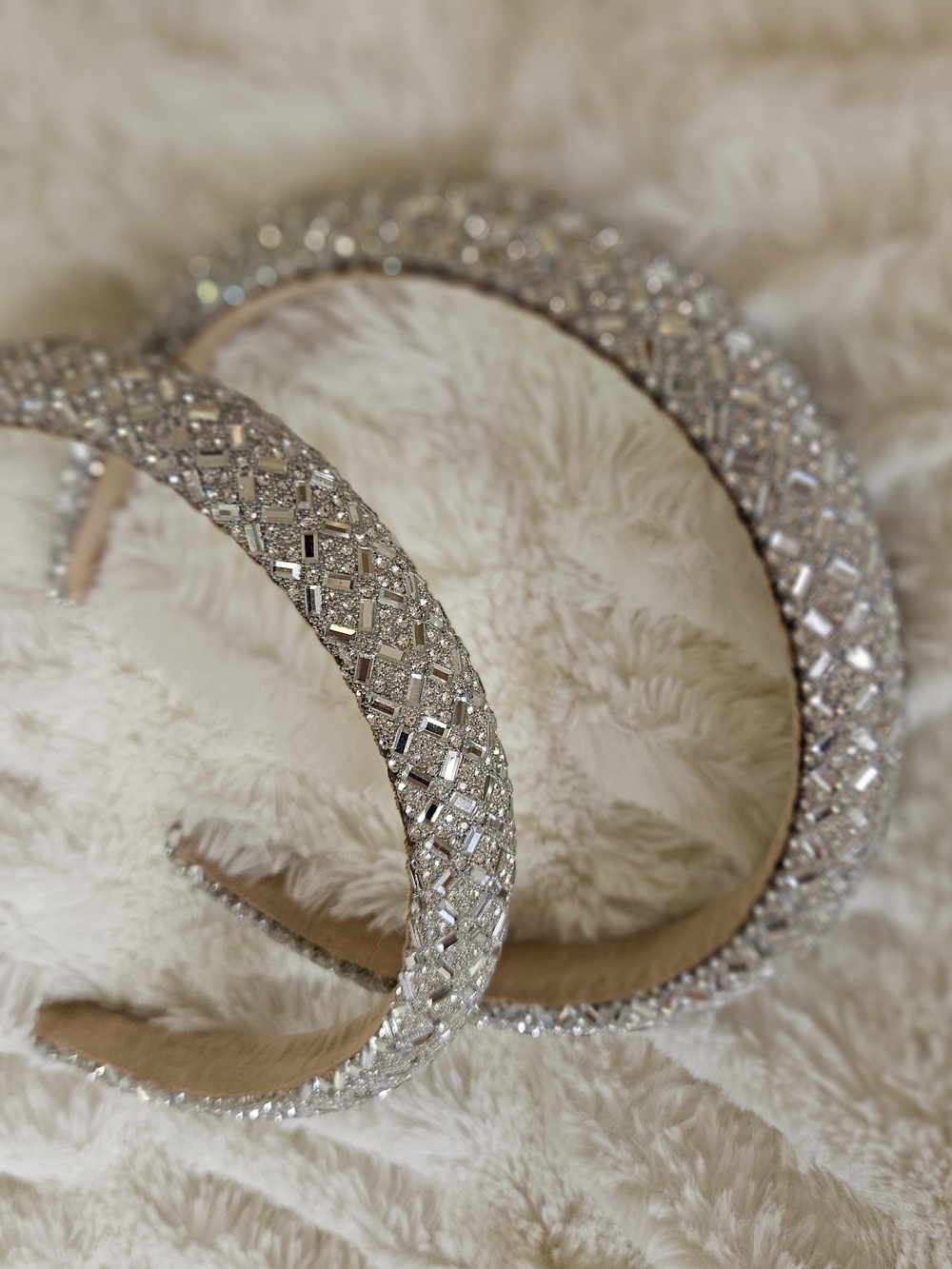 Crystal Embellished Silver Headband - Women's Accessories